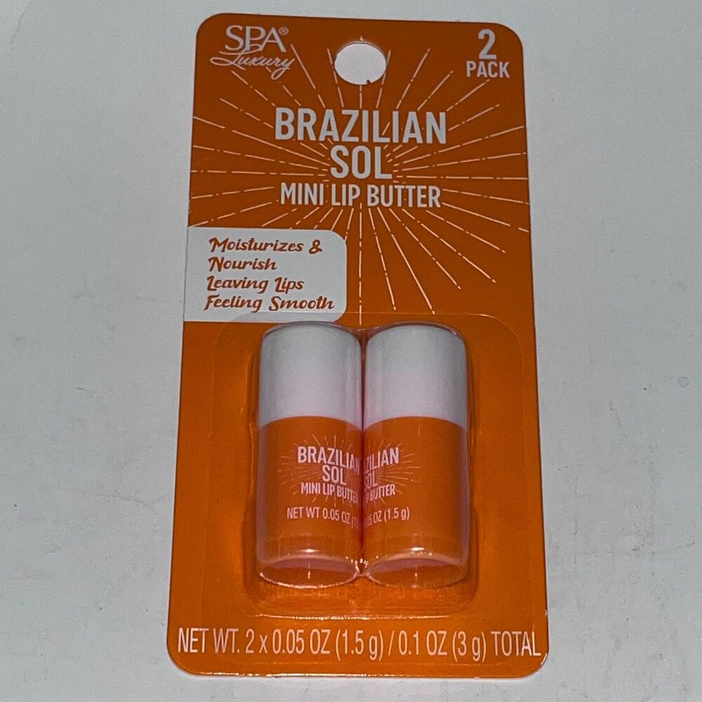 Brazilian Sol Mini Lip Butter, 2 Pack, 3g | Moisturizes & Nourishes, Smooth Lips